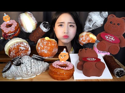 Видео: 🍩 Сливочный пончик ASMR Мукбанг ДесертㅣШоколадный торт ХлебㅣDessert Mukbang Cake Donut