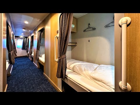 Видео: $50 Осака → Фукуока ночной паром в капсуле 12 часов