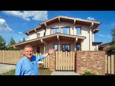 Видео: Новый дом из премиального клееного бруса с мебелью, с мастер-спальней на 1-ом этаже КП Голицыно-4