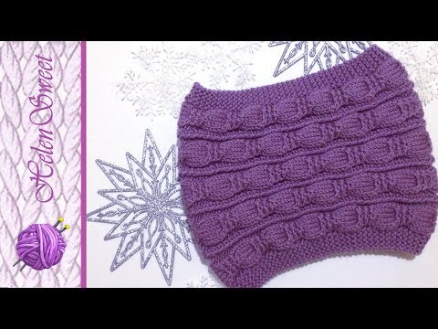 Видео: Вязаный снуд спицами | МК