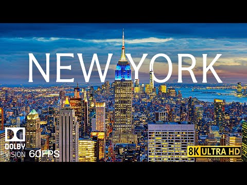 Видео: Нью -Йорк 8K Видео Ultra HD с мягкой фортепианной музыкой - 60 кадров в секунду - 8K Nature Film