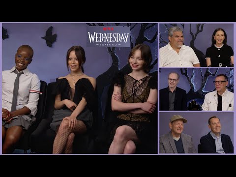 Видео: Интервью второго сезона «Среда»! Дженна Ортега, Эмма Майерс, Кэтрин Зета-Джонс, Луис Гусман, Netflix