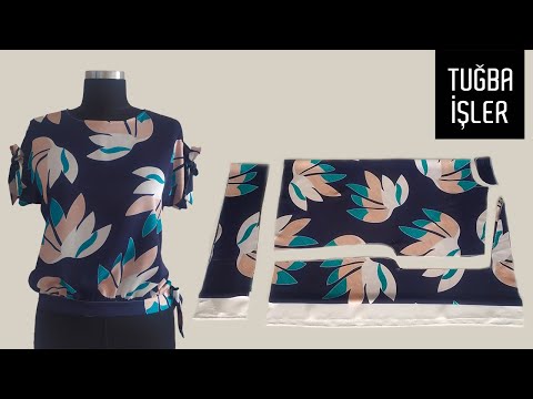 Видео: Как просто сшить блузку на завязках и сделать выкройку | Tuğba İşler