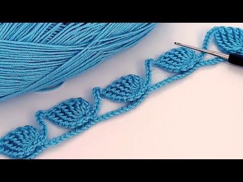 Видео: Боже, как красиво! Всего 1 строчка, такая простая строчка! Схема вязания листьев крючком