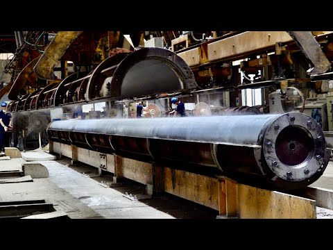Видео: Процесс изготовления предварительно напряженных гигантских бетонных колонн.Свайный завод PHC в Корее