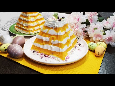 Видео: Творожная ПАСКА на желатине/ Творожный ПАСХАЛЬНЫЙ десерт с персиками