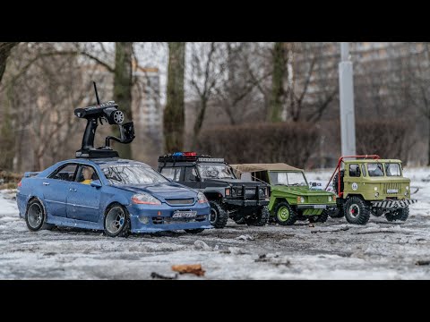 Видео: Самодельные Toyota MARK 110 кузов, Nissan Patrol 60, Volkswagen Iltis Typ 183, Газ 66 Шишига 4х4 RC