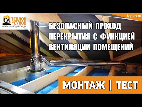 Видео: Безопасный проход перекрытия ТермоВент - монтаж, тест в бане г. Набережные Челны.