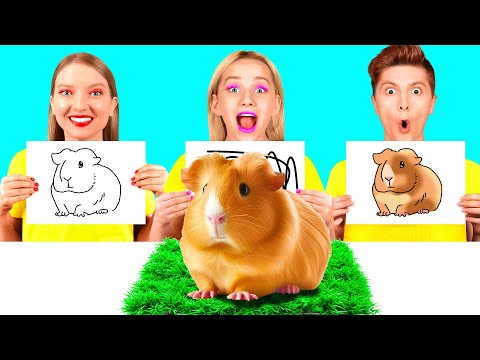 Видео: Кто Лучше Нарисует Предмет, Получит Его | Битвы с Едой от HAHANOM Challenge