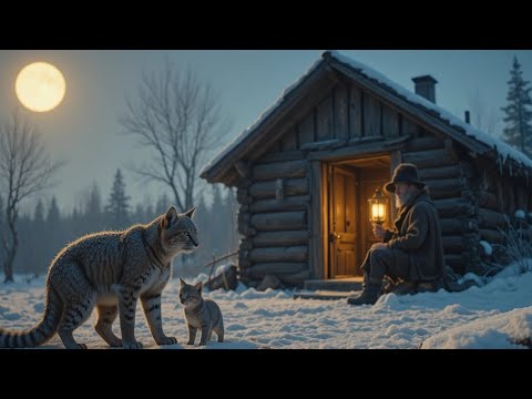Видео: При –40°C рысь с малышами искала спасения… Но только один человек решился открыть ей дверь