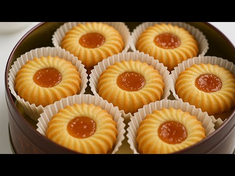 Видео: 🍪 Датское масляное печенье из 4 ингредиентов — теперь с абрикосовым джемом!