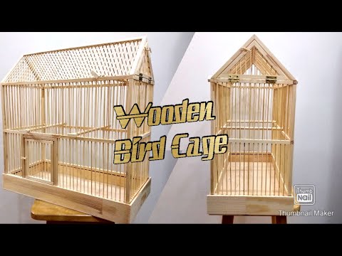 Видео: Деревянная клетка для мелких птиц (Wooden birdcage)