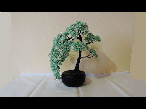 Видео: Дерево из бисера. Бонсай из бисера Часть 2/Bead tree. Bead Bonsai Part 2