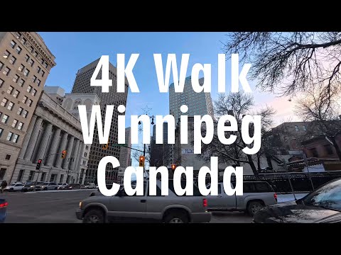 Видео: 4K Walk Downtown, Winnipeg, Canada. Прогулка по центру города Виннипег, Канада