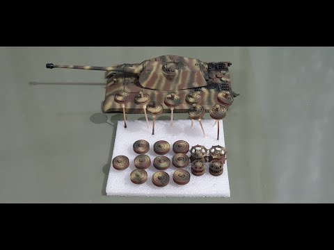 Видео: Модель танка "KING TIGER PORSHE TURRET". 1/35 Tamiya. Покраска в трехцветный камуфляж аэрографом.