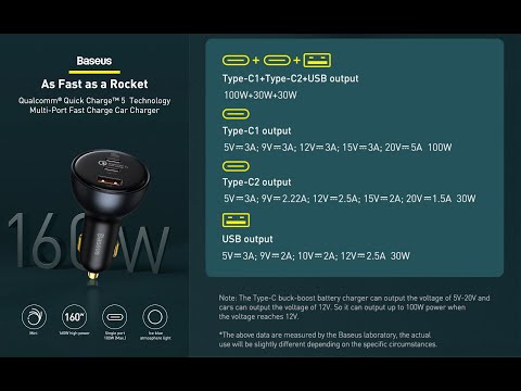 Видео: shopservice.dp.ua могучая зарядка в авто | baseus 160w