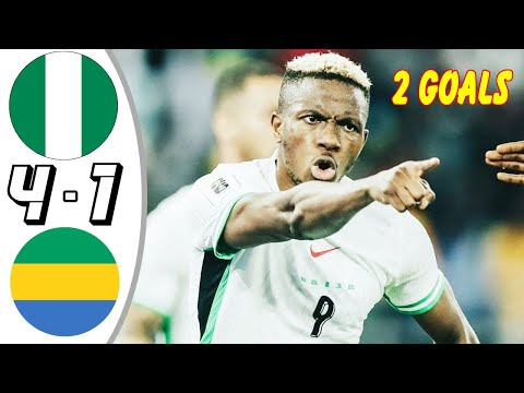 Видео: Нигерия против Габона 4-1 — ХК и Гоа — 2025, гол Осимхена