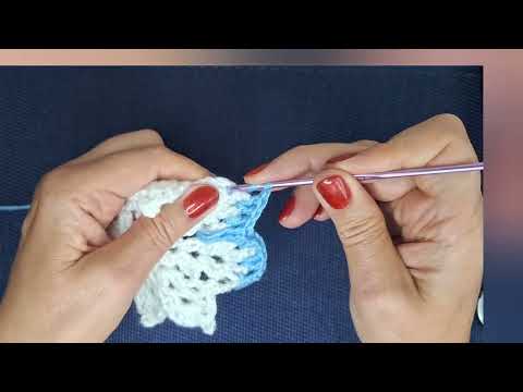 Видео: Квадратный зимний мотив крючком. Снежинка в квадрате . Подробный МК.-исправление ошибок.