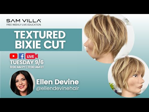 Видео: Текстурированная стрижка «бикси» от Эллен Девайн