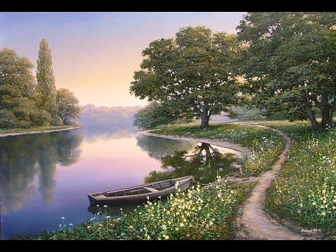 Видео: Пишем маслом, картина "Река Кубань" Artist Alik Oleynik.