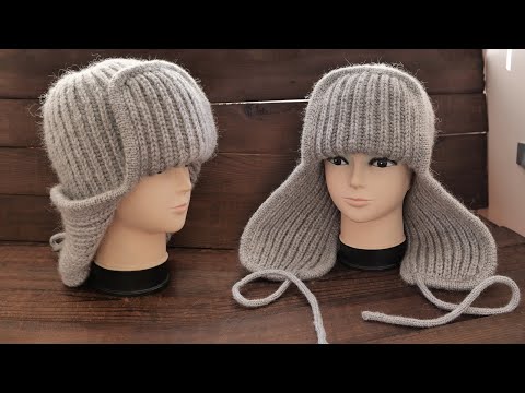 Видео: Тренд Осени 🔥 ШАПКА УШАНКА спицами 👑 Knitted Earflap Hat