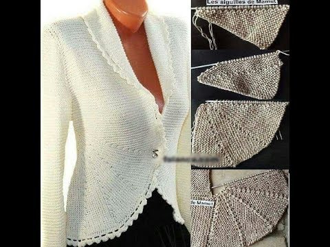 Видео: Вязаный женский кардиган(жакет) спицами!!!(часть1)