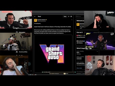 Видео: Реакция стримеров на объявление Rockstar об очередной задержке GTA 6