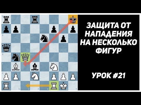 Видео: О защите от нападения на несколько фигур. Шахматные уроки для  разряда. 3-й разряд. Урок №21. Теория