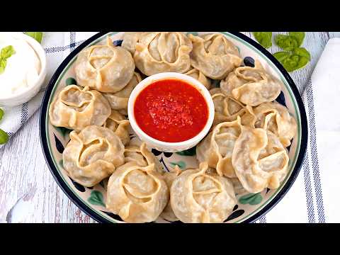 Видео: Вкусные и Сочные Манты!🥟 Универсальное Тесто для Мантов, Пельменей и Вареников, в том числе постных!