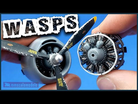 Видео: Детализация и везеринг двигателей - Douglas B-26B-50 Invader - ICM - 1/48