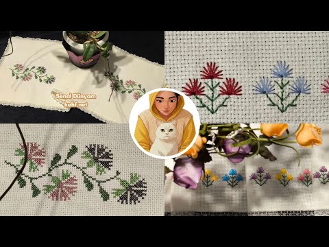Видео: Дорожка для вышивки крестом и чехол для полки с мотивом «Гвоздика»