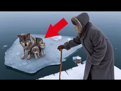 Видео: ВОЛЧАТА ЗАСТРЯЛИ НА ЛЬДИНЕ! НА ПОМОЩЬ ПОДБЕЖАЛА СТАРУШКА!