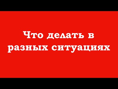 Видео: Что делать в разных ситуациях и обстоятельствах