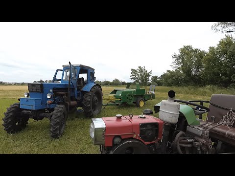 Видео: Знайомий купив прессподборщик і зробив саморобний трактор (Тюковка John Deere 342, Т-40АМ)