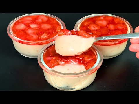 Видео: Только молоко и клубника! Самый вкусный домашний десерт за 5 минут! без выпечки! деликатес