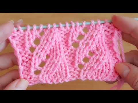 Видео: Красивый ажурный узор спицами "Волны ", для маечки, туники, кофточки.