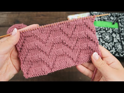 Видео: «Step» теневой узор спицами  🏅 "Step" knitting pattern