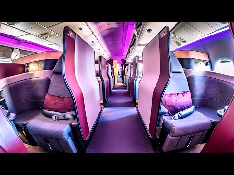 Видео: Qatar Airways A350-1000 Qsuite бизнес-класса из Токио в Дубай через Доху