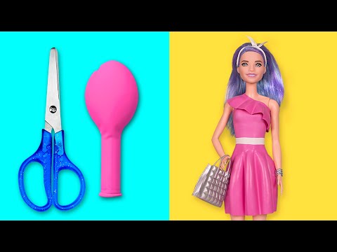 Видео: Модная студия для Барби | Делаем платья из воздушных шариков