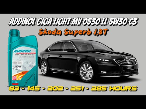 Видео: Addinol Giga Light MV 0530 LL 5w30 (отработка из Skoda 1.8T - несколько проб с разным пробегом).