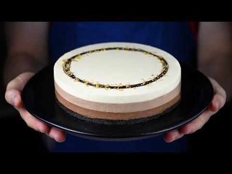 Видео: ПРОСТОЙ ЧИЗКЕЙК ТРИ ШОКОЛАДА Cheesecake Triple chocolate  No-Bake Layer Cheesecake Recipe