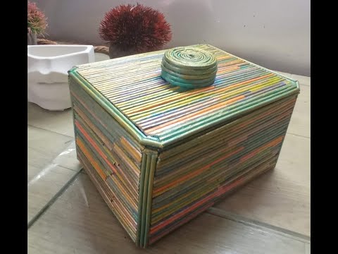 Видео: МК. Коробка из остатков бумажных трубочек. #224