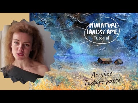 Видео: Текстурна картина | Пишу пейзаж акрилом | Thick heavy acrylic painting texture paste + tissue paper