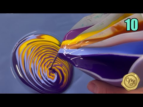 Видео: Акриловая заливка | Splitcup | День 10 из 30-дневного конкурса по жидкому искусству от MarjoleinART