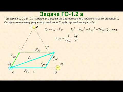 Видео: Закон Кулона - три заряда
