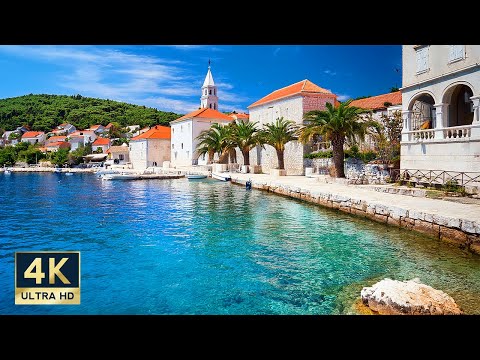 Видео: Преко Хорватия 4K Пешеходная экскурсия по острову Углян