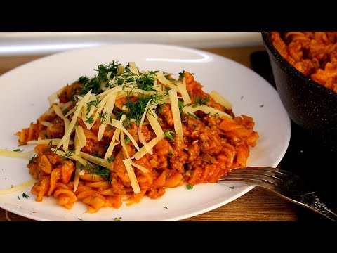 Видео: Вкуснейшие Макароны с Фаршем! Простой рецепт УЖИНА на одной сковороде.