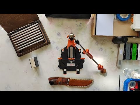 Видео: Заточування мисливського ножа з поліруванням, сталь 95х18 | Hunting knife sharpening | Hapstone RS