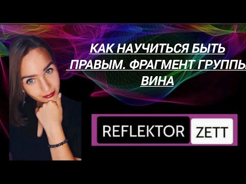 Видео: Фрагмент группы Вина. Как научиться быть правым. #reflektorzett