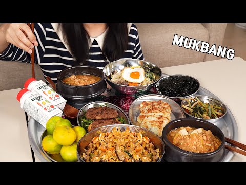 Видео: готовим Мукбанг :) Пибимпап, Картофельные оладьи, Ток-галби, рагу чхонгукчан. Корейская еда.